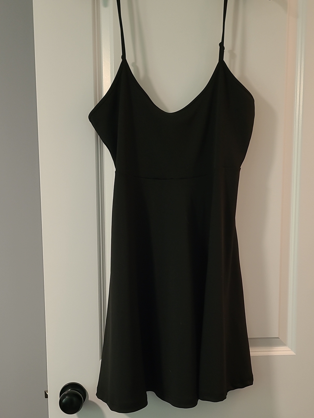 SHEIN Black Mini Spaghetti-Strap A-Line Dress